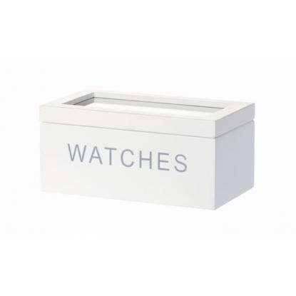 Úložný box na hodinky bílý 20cm