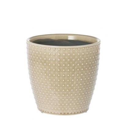 Květináč dekorativní Dots Beige 14 cm, RIVERDALE